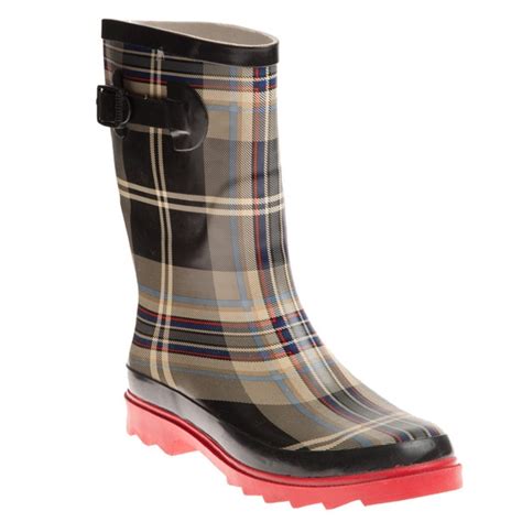 Plaid rain boots + FREE SHIPPING .